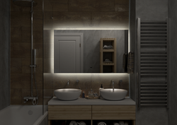 Зеркало "Trezhe Led" 1200х700 с бесконтактным сенсором, холодная подсветка