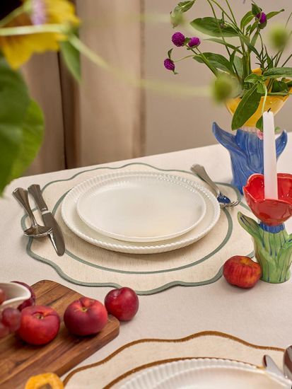 Салфетка под приборы anemone из коллекции trendy ruffles, D40 см, серый