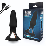 Черная перезаряжаемая анальная втулка - 13,7 см. (Цвет: черный)