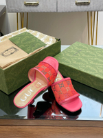 Gucci GG Mid-Heel Slide Sandal 7.5 cm