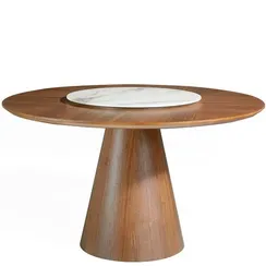 Стол Angel Cerda 1016, Ø135 см, мрамор, орех