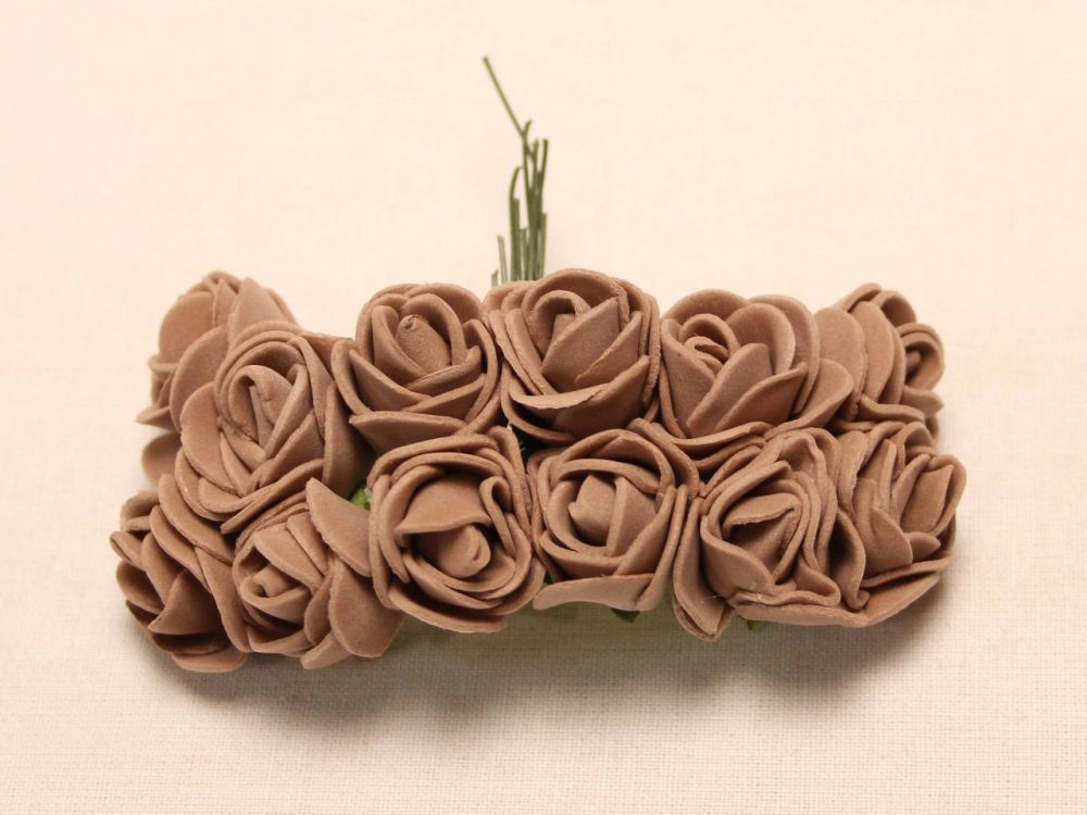 Цветы из фоамирана, 25 мм, 6х12шт, цвет: коричневый