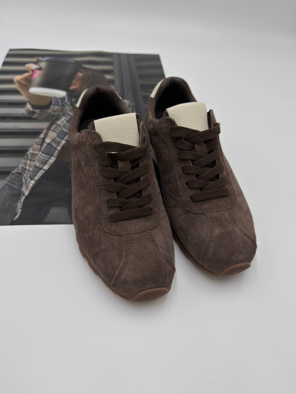 Кроссовки женские натуральная кожа арт. 295-3 цвет "светло-коричневый"