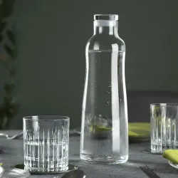 Бутылка графин для воды 1 л с крышкой хр. стекло Eco Bottle d 9 см h27,2 см RCR [1]