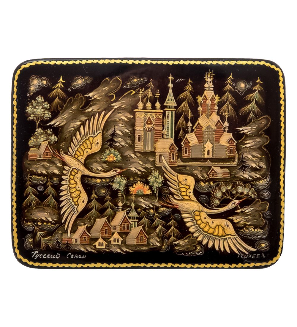 ШК-19/ 7-C Шкатулка в технике декупаж «Русский север» (10х8х3,5)