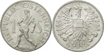 Австрия 1 шиллинг, 1946-1957 Сеятель XF