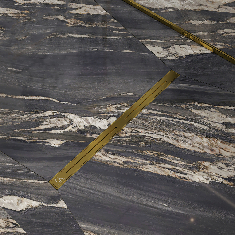 Душевой трап (лоток) CK DRAIN RİO-AQUA006-60, GOLD 60 см, решетка золото, с сифоном