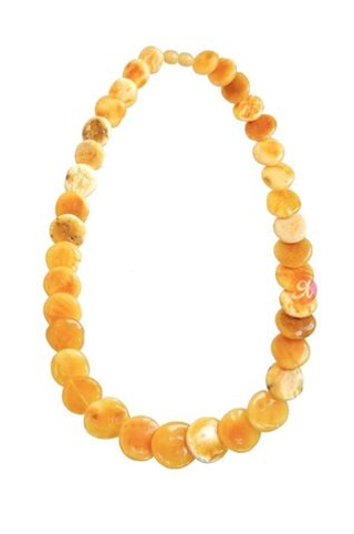 Стильные бусы змейка из крупного пейзажного янтаря (7124)