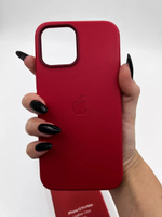 Кожаный чехол Leather Case iPhone 12 Pro Max, Red Красный
