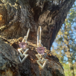 Серьги СТРЕЛА, серебро/аметист