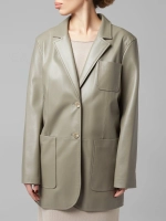 Пиджак однобортный из кожи