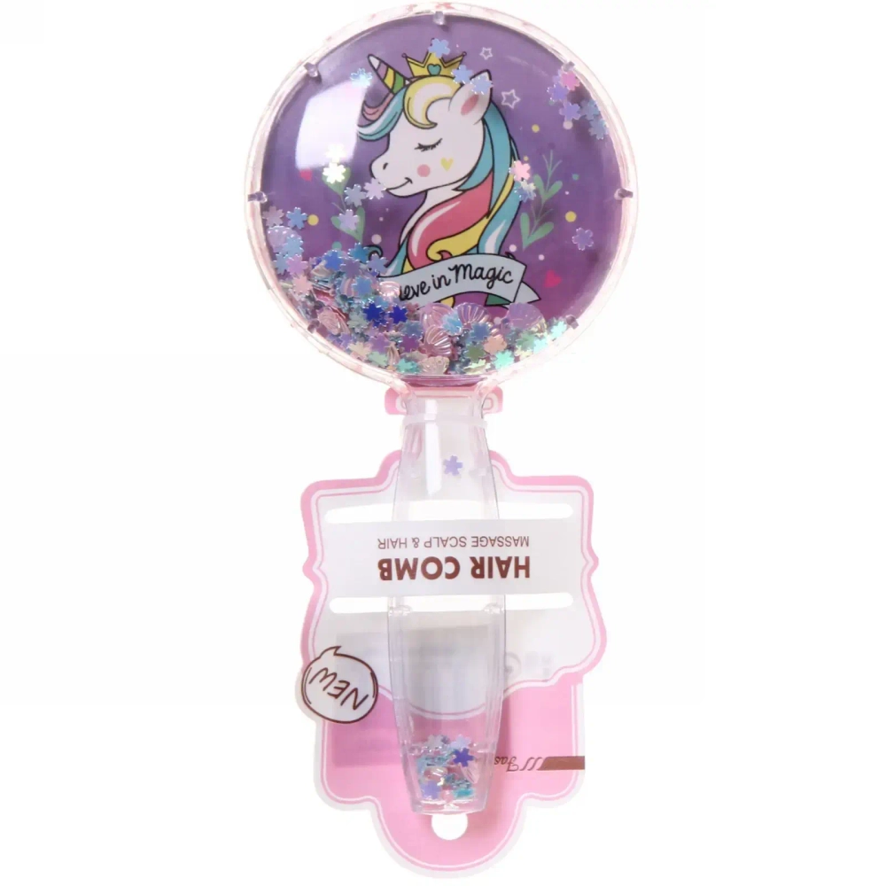 Расческа массажная «Baby House Viki», микс 4 вида Единорожки, 17.5*8см