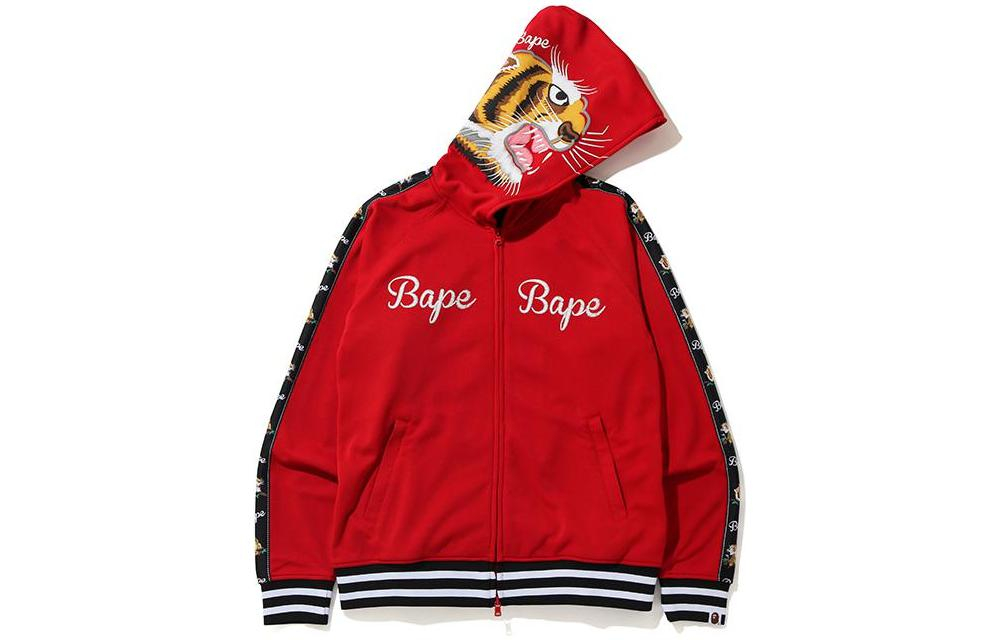 A Bathing Ape Tiger Jersey Full Zip Худи красный