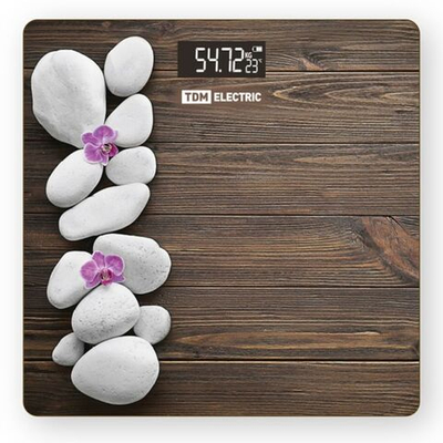 Весы напольные электронные, TDM, Спа, стекло, до 180 кг, 28х28 см