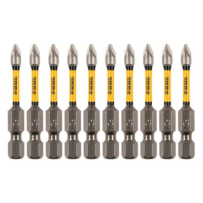 Бита IMPACT, PZ1x50 мм, лазерная обработка шлица, сталь S2, 10 шт., Е 6,3 Denzel