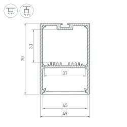 Профиль с экраном SL-LINE-4970-2500 WHITE+OPAL (Arlight, Алюминий) 036305