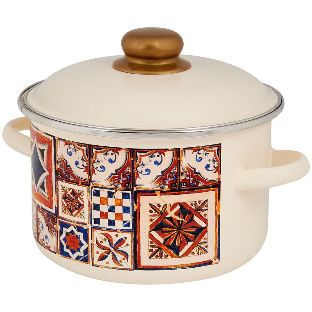 Кастрюля сталь, эмал, 4 л, крышка сталь, Appetite, Vostok, 1RD201M