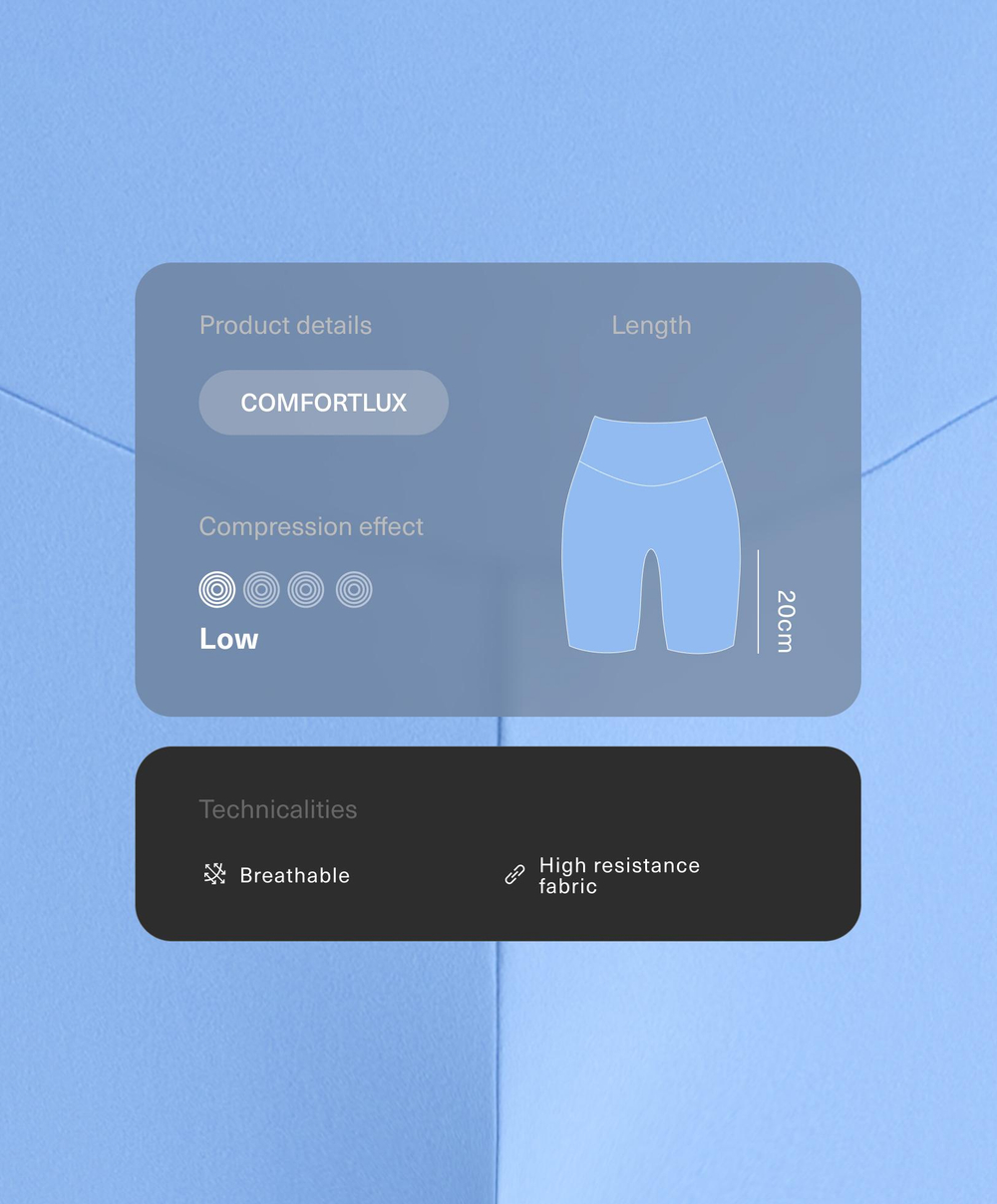 OYSHO Легинсы-велосипедки Comfortlux с высокой посадкой длиной 20 см, лавандово-голубой