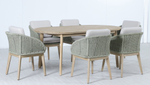 Комплект обеденной деревянной мебели на 6 персон Tagliamento Madrague, светлый тик, бежевый
