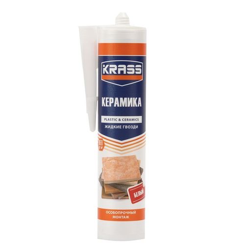 Жидкие гвозди Krass для пластика и плитки белый 300 мл