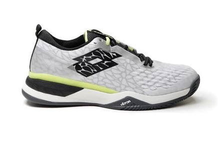 Мужские кроссовки теннисные Lotto Raptor Hyperpulse 100 Clay - all white/all black/sharp green