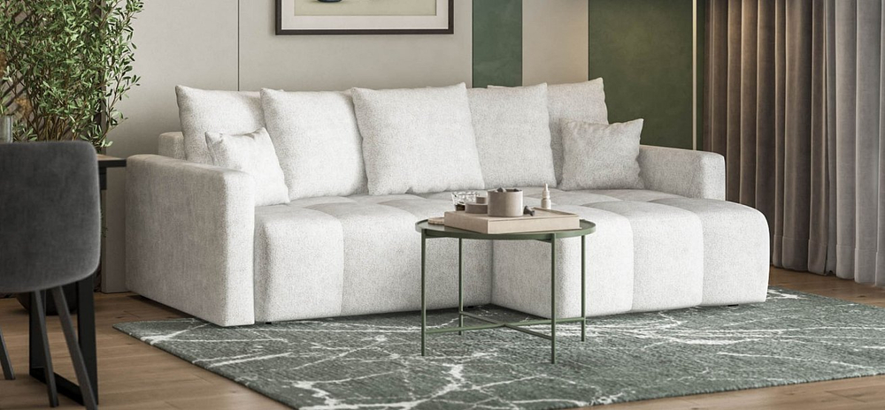 Угловой диван Босс Тренд Шенилл Клауд крем