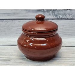 Горшок 250 мл d 8 см h7,5 см с крышкой "Стандарт" керамика ПГ [1]