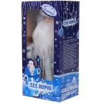 Дед Мороз музыкальный «Серебристый снег» 30 см (серебряная шубка)