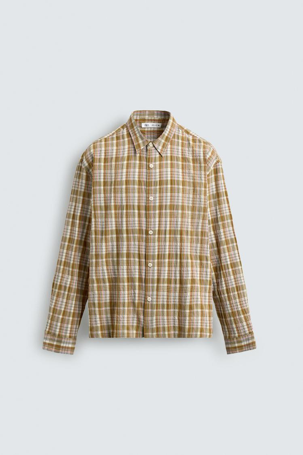 ZARA РУБАШКА RELAXED FIT В КЛЕТКУ, РАЗНОЦВЕТНЫЙ