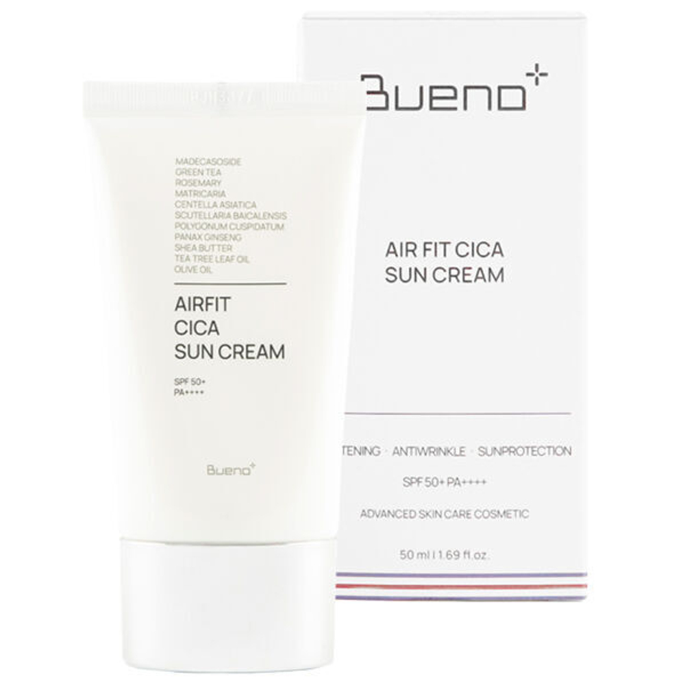 Осветляющий солнцезащитный крем с центеллой Bueno Airfit Cica Sun Cream SPF 50+ PA++++, 50мл