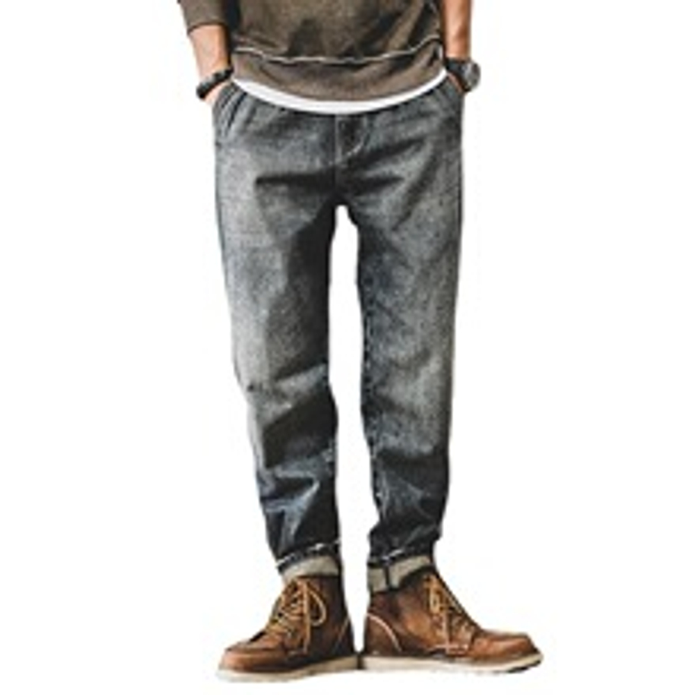 Мужские джинсы в американском стиле, свободные прямые модные брендовые брюки больших размеров, мужские весенне-осенние широкие брюки для мужчин