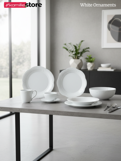 Тарелка глубокая 22,5х4 см. фарфор "White Ornaments"