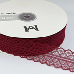 Лента Декоротивная 3см х 55м "Тонкое Кружево" (Бордовый)
