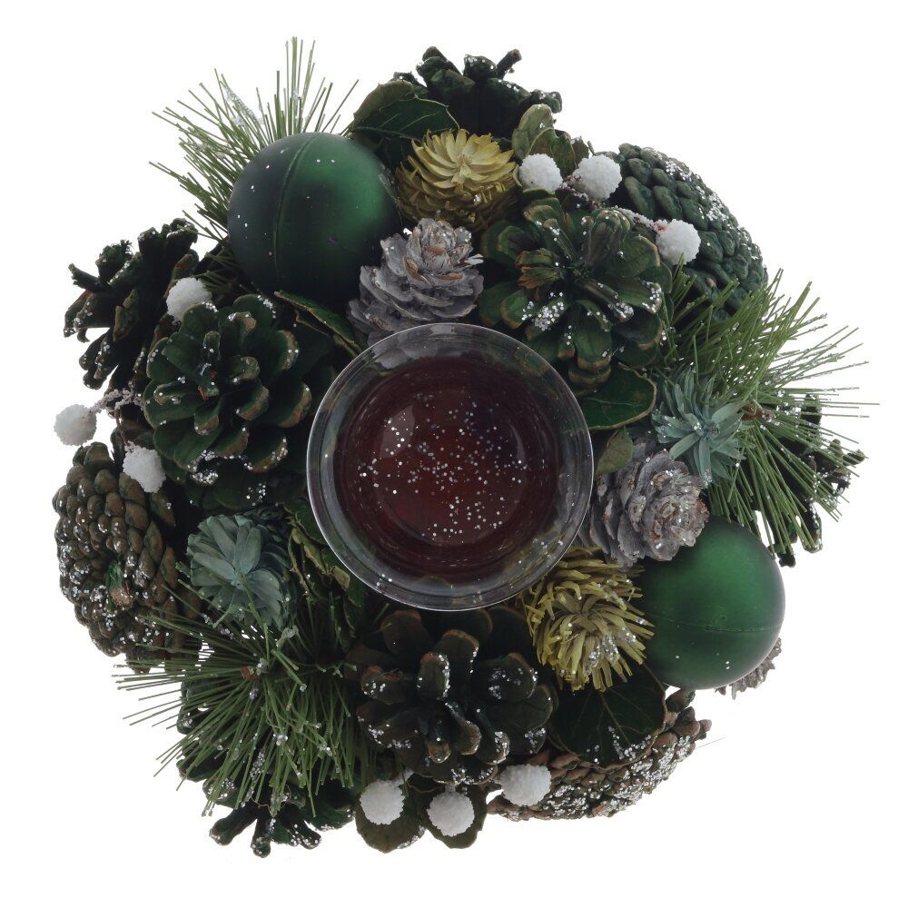 GAEM Подсвечник "Новогодняя композиция", L17 W17 H8 см, свеча D3 см