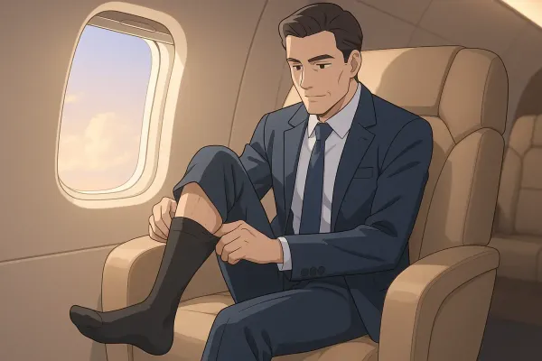 Зачем использовать в самолете компрессионные чулки?