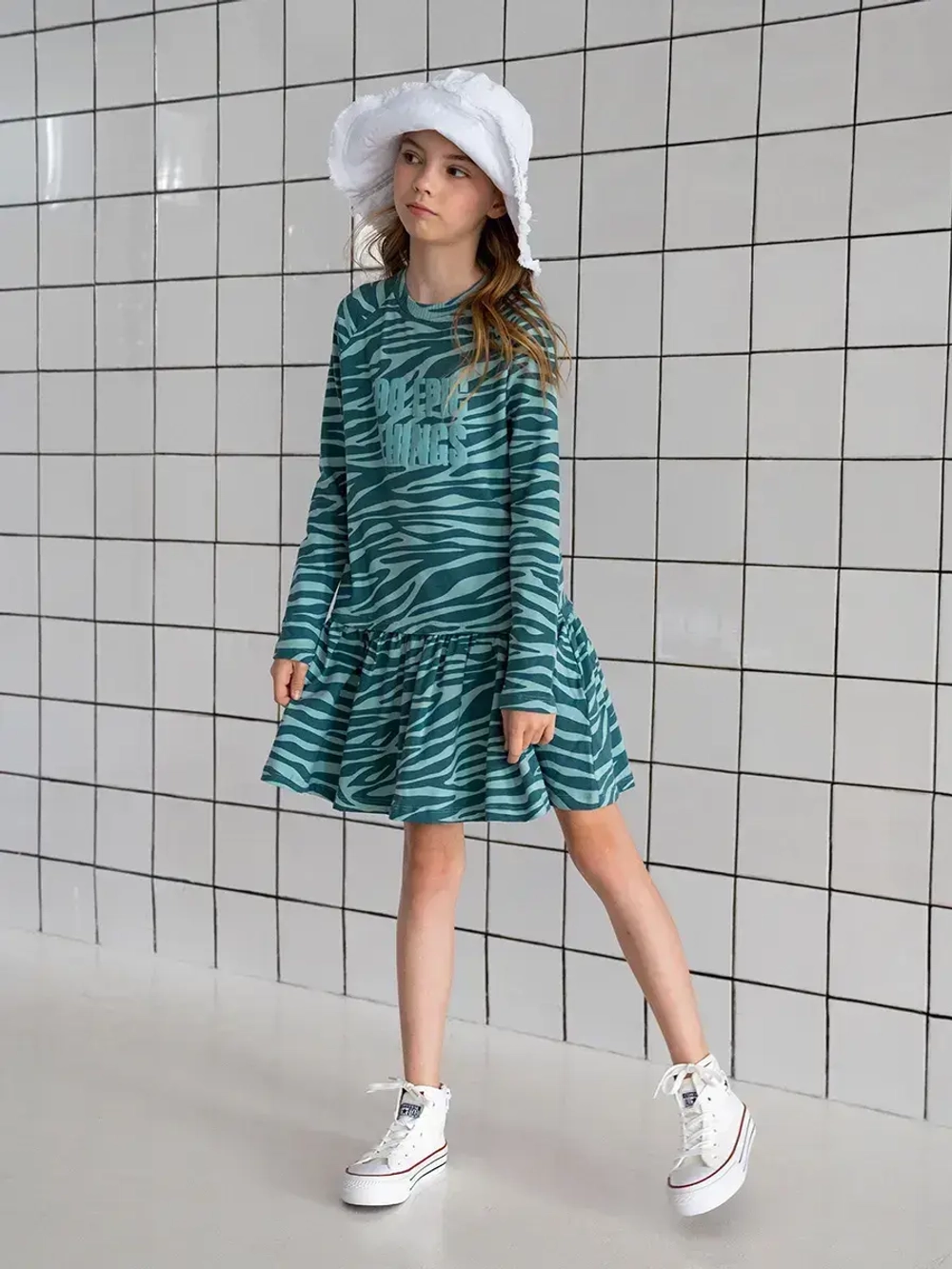 Платье для девочки с длинным рукавом