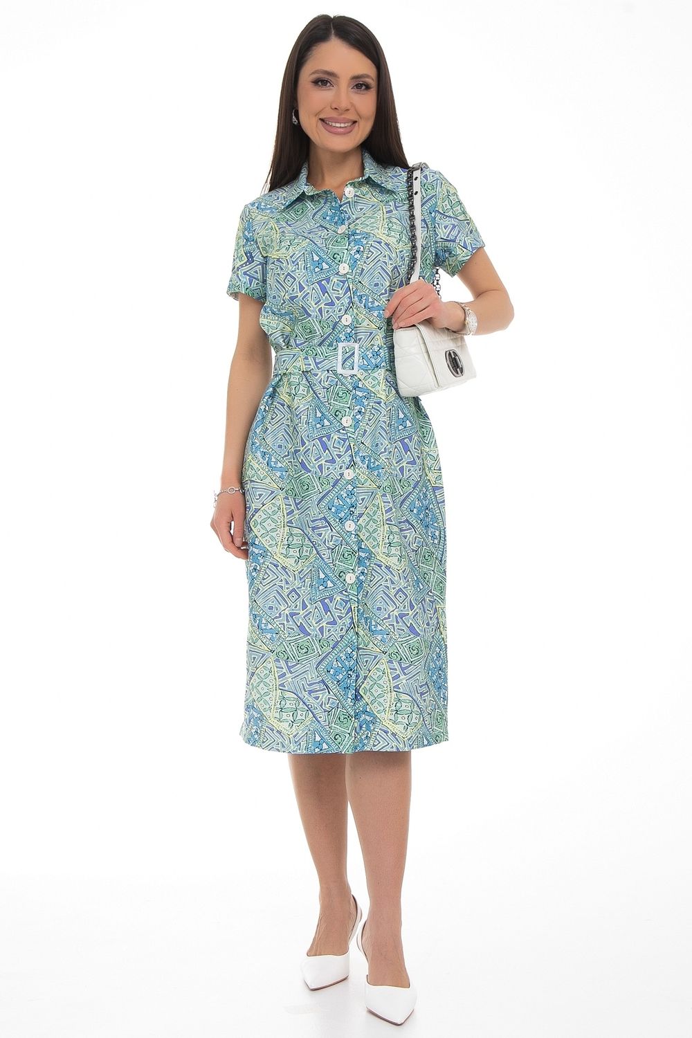 Платье-рубашка Дарина Люкс (грин) Diolche