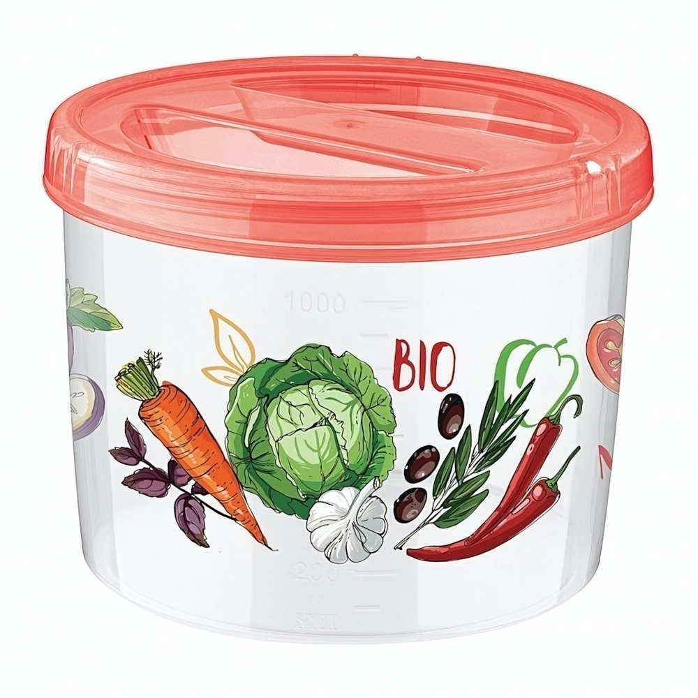 Банка с завинчивающейся крышкой с декором 1,2л (бесцветный)