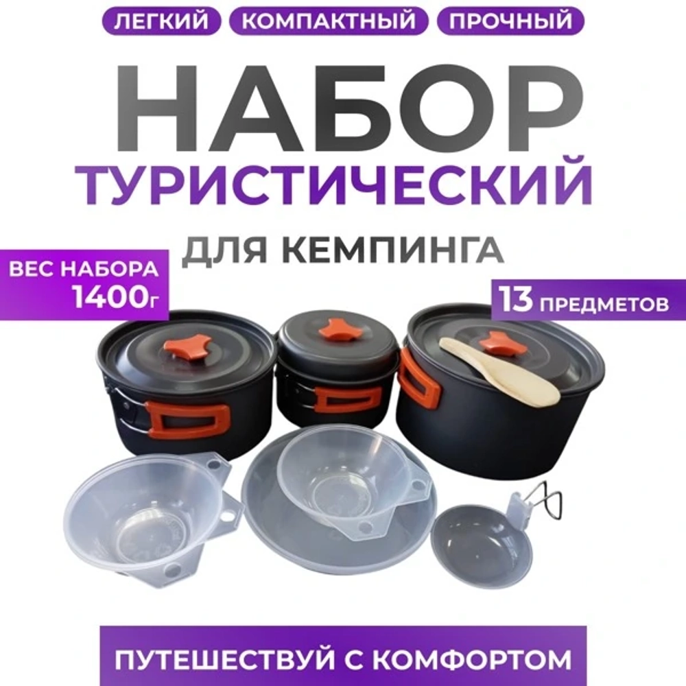 кухонный набор для кемпинга материал алюминиевый