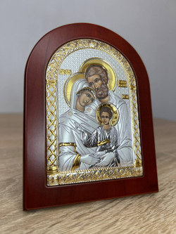 Св. Семейство, икона арочная, красное дерево 105х140