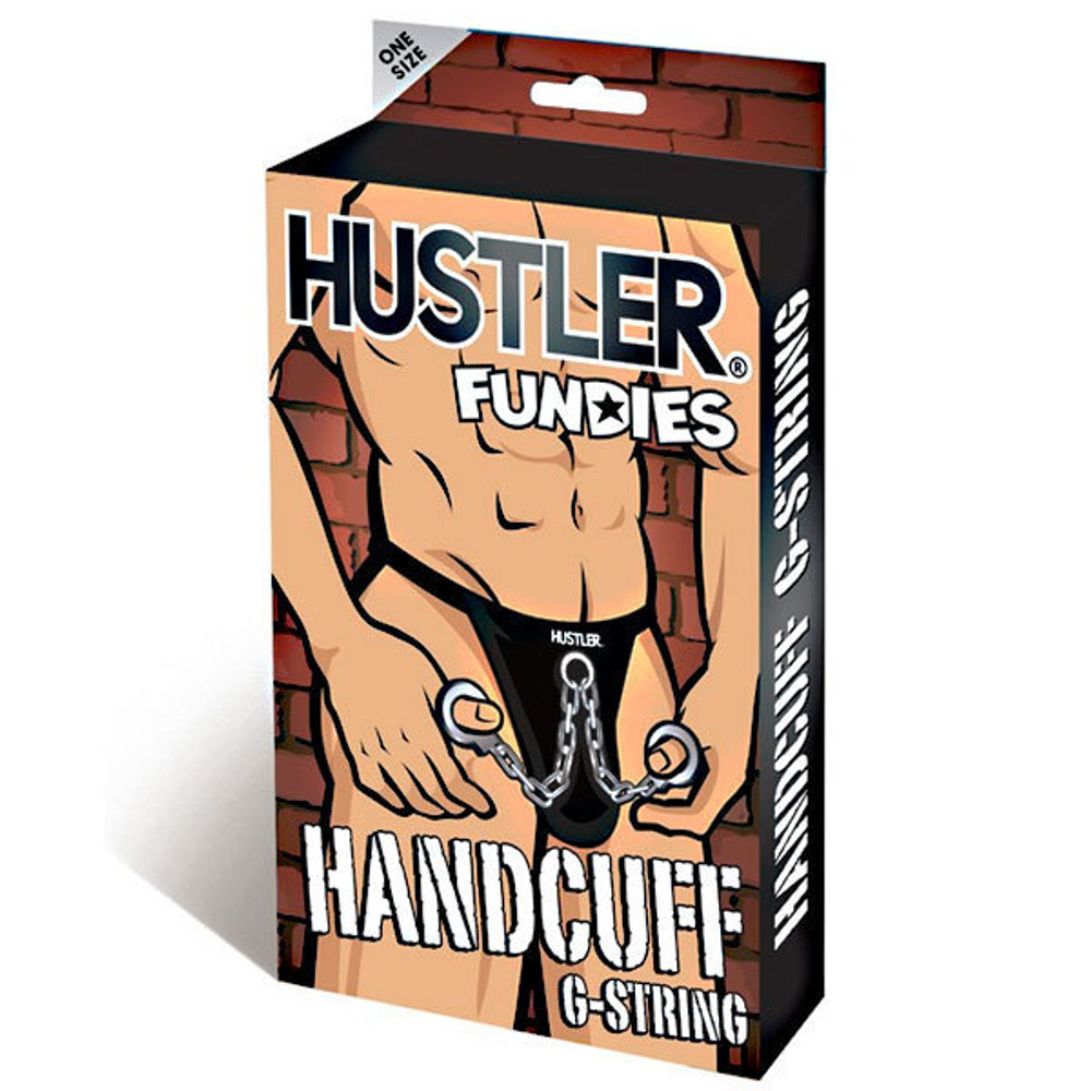 Мужские стринги с украшением-наручниками