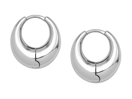 Серьги-Кольца 20мм, цвет серебро
