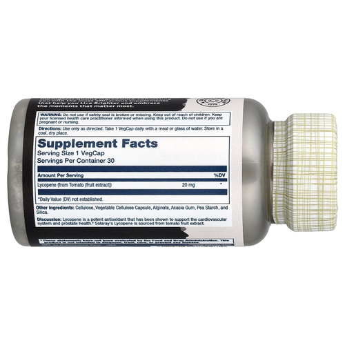 Solaray, ликопин для мужчин, 20 мг, 30 вегетарианских капсул