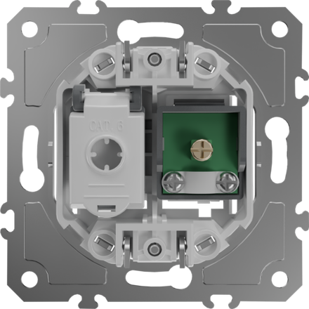 Механизм розетки RJ45/TV cat.6, ClassE-8/0-2400 МГц,  серия D16