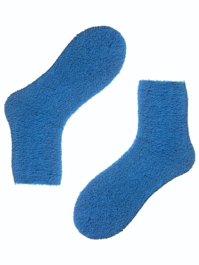 Однотонные женские плюшевые носки Soft (Размер: 25) (Цвет: синий)