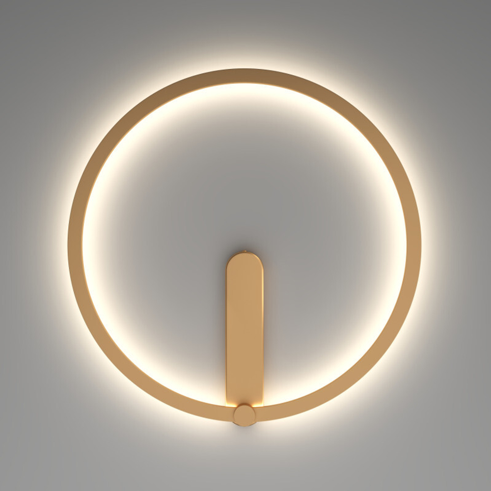 DK5035-SG Бра ROUND со светодиодом, IP20, 24W, 3000/4000/6500K, матовое золото, алюминий