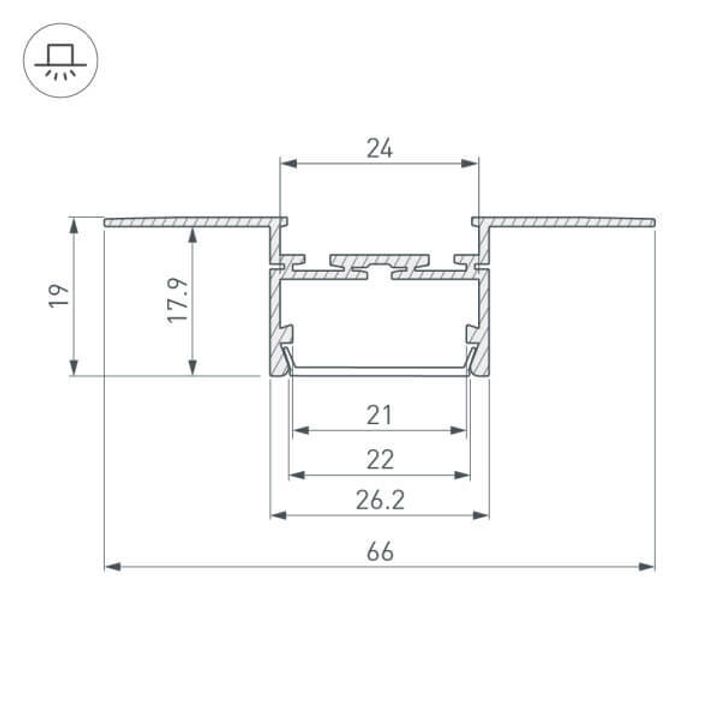 Профиль Arlight PLS-LOCK-H19-T-HIDE-2000 (ARL, Алюминий) 033693