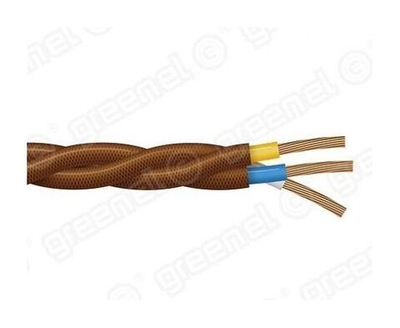 Провод монтажный витой ретро МезонинЪ GE70151-04 3х1,5 коричневый (комплект из 50м)