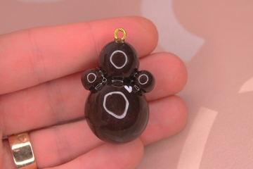 Подвеска неваляшка полимерная глина 35х22 мм