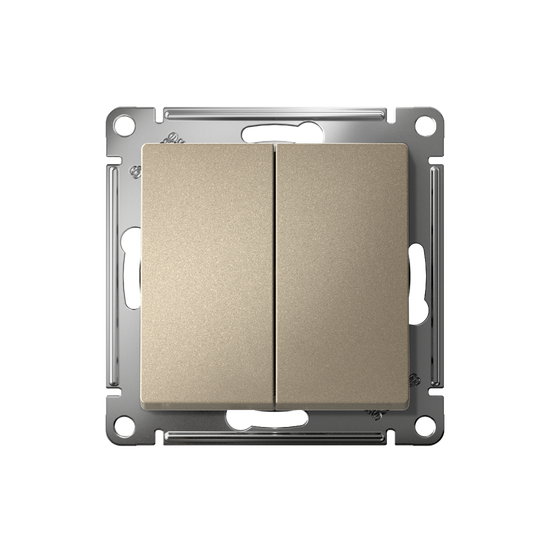 Выключатель 2-кл. AtlasDesign (сх. 5) 10AX быстрозажим. клем. механизм шампань SE ATN000551S